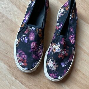 Keds Women's Black and Purple Floral Sneakers